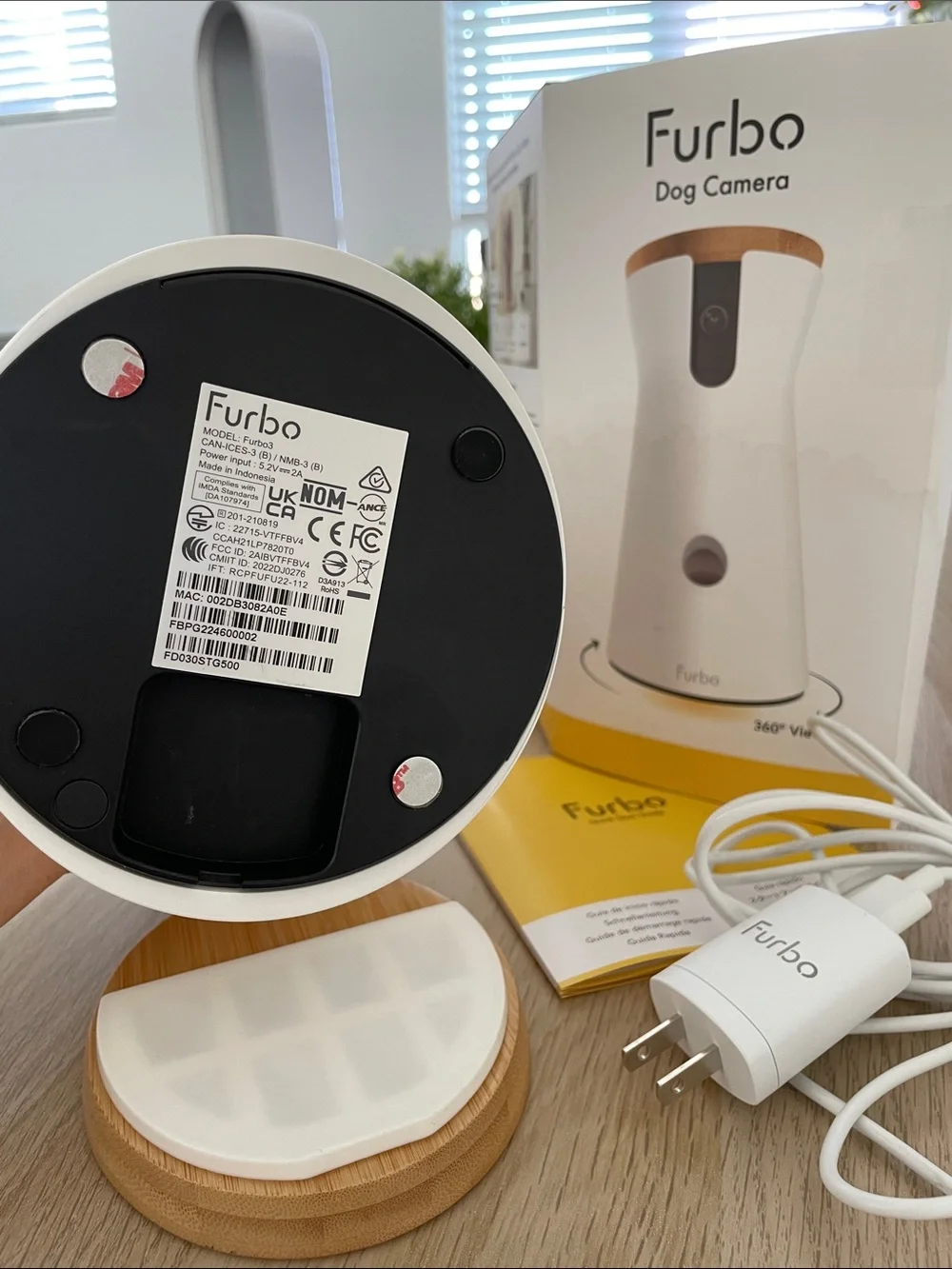 Furbo White Dog Camera with Treat Toss - Pet Monitoring & Interaction